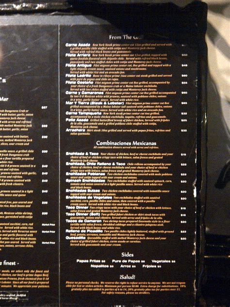 lv restaurant menu.